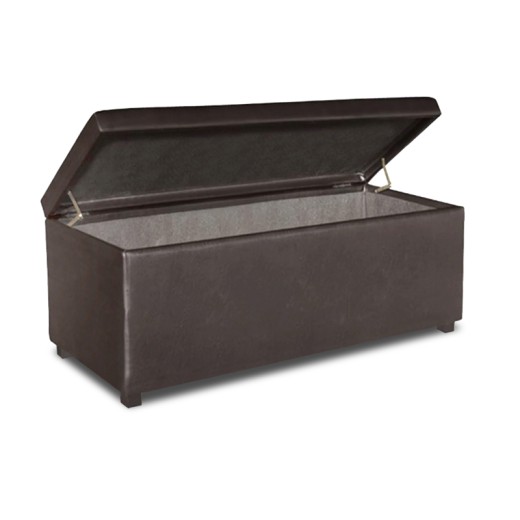 DENISE Storage Ottoman Pu Dark Brown 113x43x45cm