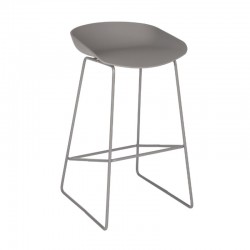 ΣΚΑΜΠΟ ΜΕΤΑΛΛΙΚΟ NAILA HM8450.10 ΜΕ ΚΑΘΙΣΜΑ PP ΓΚΡΙ 47x47x83 εκ.