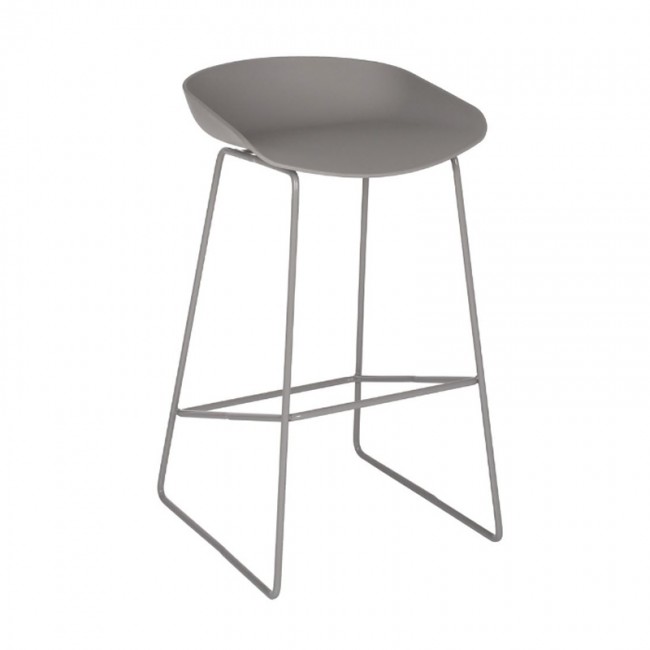 ΣΚΑΜΠΟ ΜΕΤΑΛΛΙΚΟ NAILA HM8450.10 ΜΕ ΚΑΘΙΣΜΑ PP ΓΚΡΙ 47x47x83 εκ.