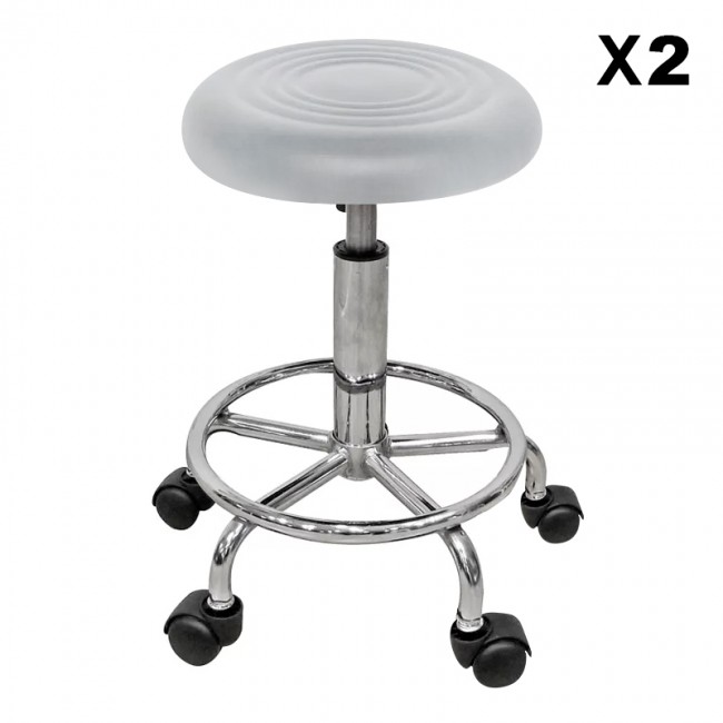 Σκαμπό Μπάρ 2τμχ Bar 70 Λευκό Pu 38x38x65εκ.