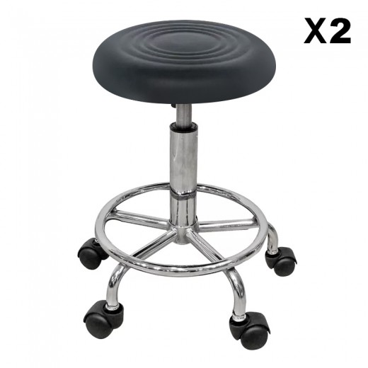 Σκαμπό Μπάρ 2τμχ Bar 70 Μαύρο Pu 38x38x65εκ.