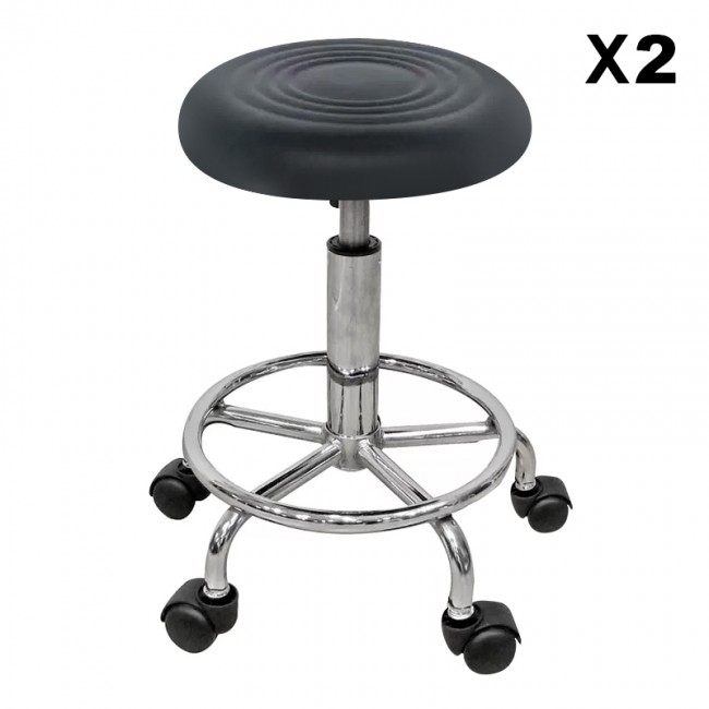 Σκαμπό Μπάρ 2τμχ Bar 70 Μαύρο Pu 38x38x65εκ.