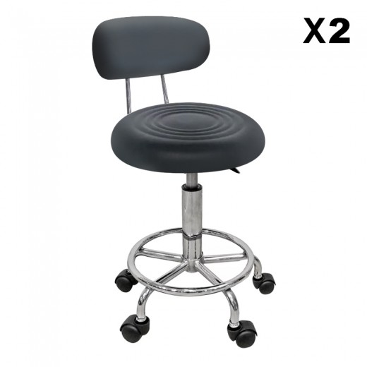 Σκαμπό Μπάρ 2τμχ Bar 72 Μαύρο Pu 38x43x82εκ.