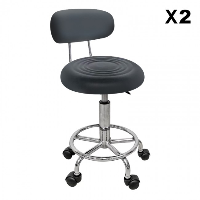 Σκαμπό Μπάρ 2τμχ Bar 72 Μαύρο Pu 38x43x82εκ.