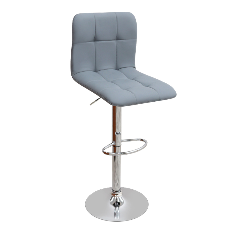 Carmelo Megapap bar stool with adjustable height made of pu leather in grey color 45x42x90/113cm.