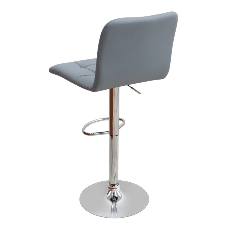 Carmelo Megapap bar stool with adjustable height made of pu leather in grey color 45x42x90/113cm.