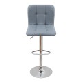 Carmelo Megapap bar stool with adjustable height made of pu leather in grey color 45x42x90/113cm.