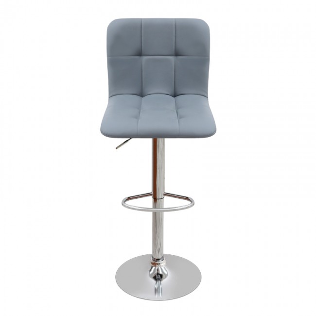 Σκαμπό μπαρ Carmelo Megapap με ρυθμιζόμενο ύψος PU γκρι - βάση χρωμίου 45x42x90/113εκ.