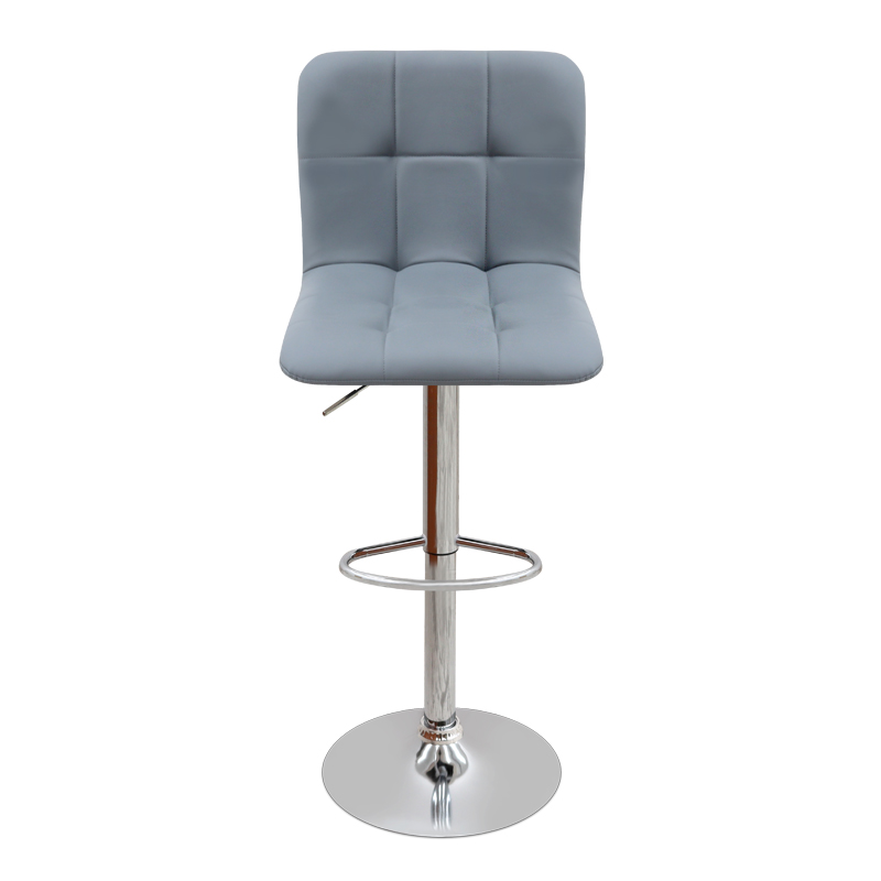 Carmelo Megapap bar stool with adjustable height made of pu leather in grey color 45x42x90/113cm.