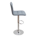Carmelo Megapap bar stool with adjustable height made of pu leather in grey color 45x42x90/113cm.