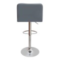 Carmelo Megapap bar stool with adjustable height made of pu leather in grey color 45x42x90/113cm.