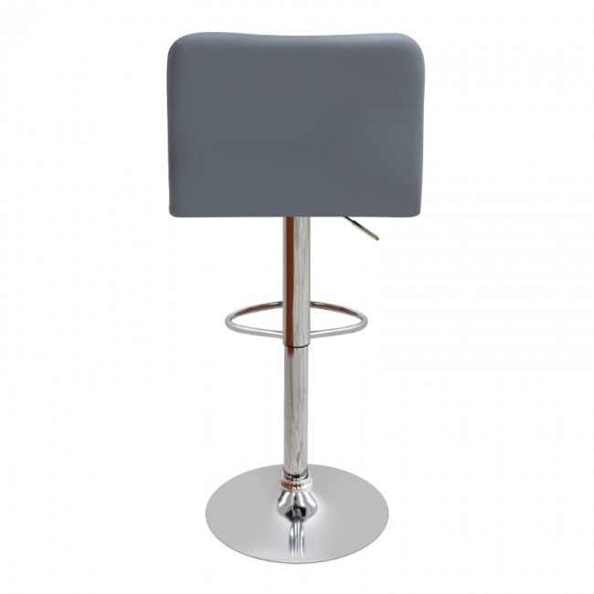 Σκαμπό μπαρ Carmelo Megapap με ρυθμιζόμενο ύψος PU γκρι - βάση χρωμίου 45x42x90/113εκ.