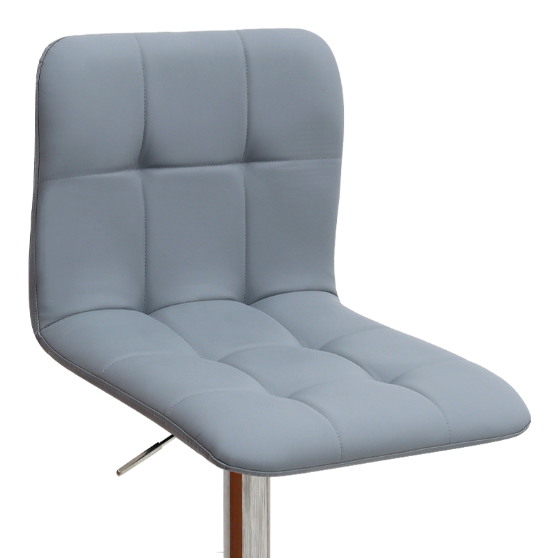 Carmelo Megapap bar stool with adjustable height made of pu leather in grey color 45x42x90/113cm.