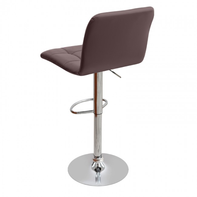 Σκαμπό μπαρ Carmelo Megapap με ρυθμιζόμενο ύψος PU καφέ - βάση χρωμίου 45x42x90/113εκ.