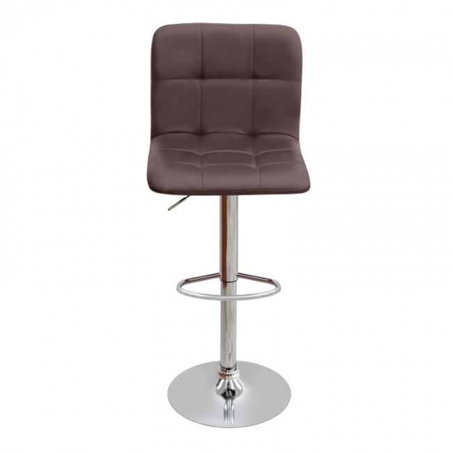 Σκαμπό μπαρ Carmelo Megapap με ρυθμιζόμενο ύψος PU καφέ - βάση χρωμίου 45x42x90/113εκ.