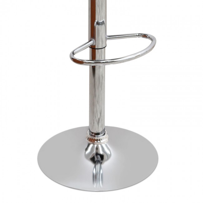 Σκαμπό μπαρ Carmelo Megapap με ρυθμιζόμενο ύψος PU λευκό - βάση χρωμίου 45x42x90/113εκ.