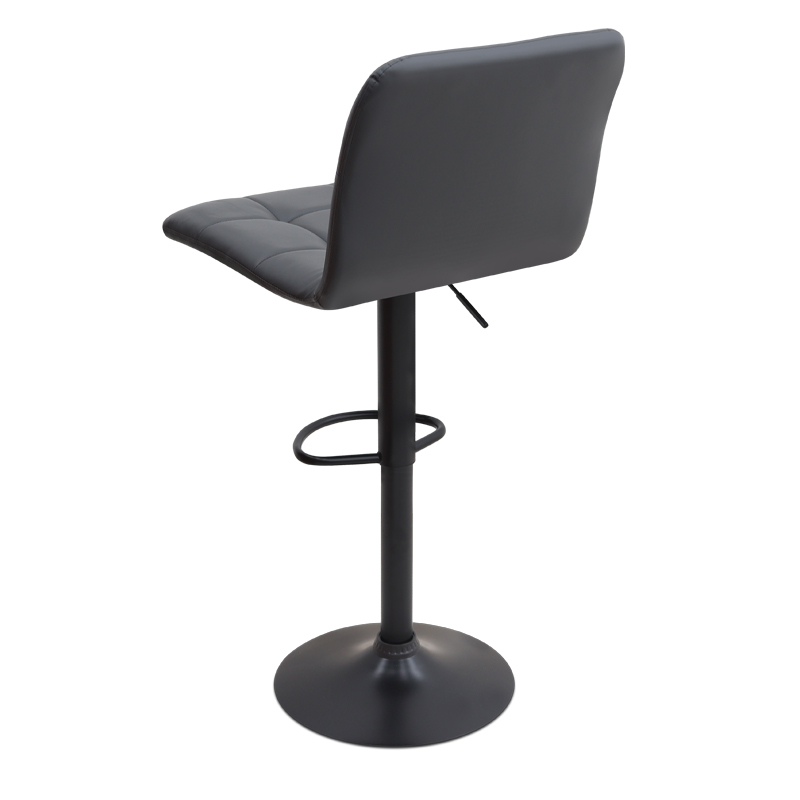 Carmelo Megapap bar stool with adjustable height made of pu leather in black color 45x42x90/113cm.