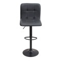 Carmelo Megapap bar stool with adjustable height made of pu leather in black color 45x42x90/113cm.