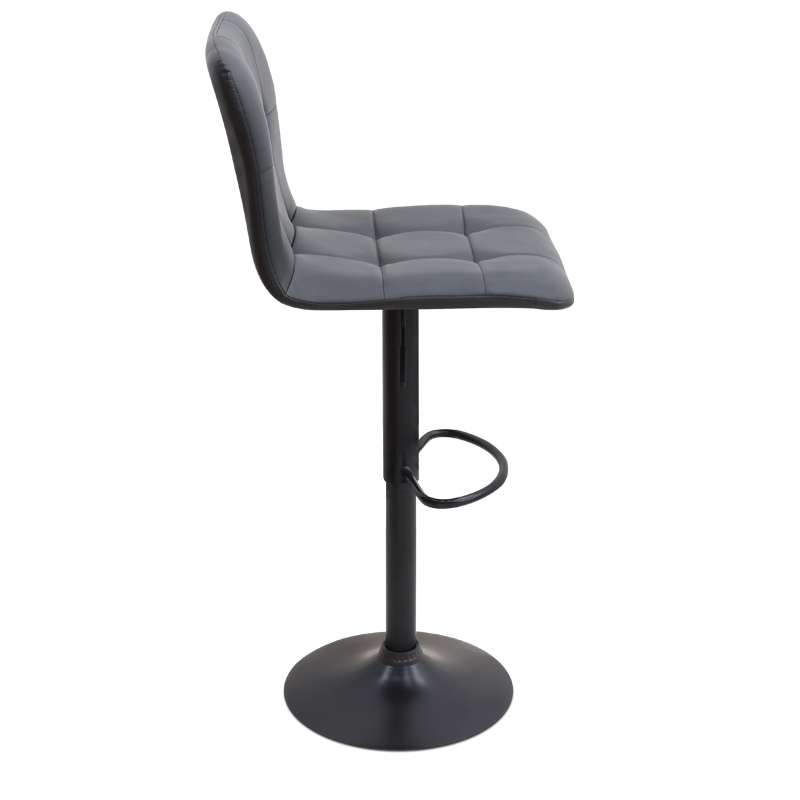 Carmelo Megapap bar stool with adjustable height made of pu leather in black color 45x42x90/113cm.
