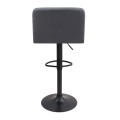 Carmelo Megapap bar stool with adjustable height made of pu leather in black color 45x42x90/113cm.