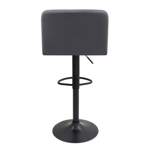 Σκαμπό μπαρ Carmelo Megapap με ρυθμιζόμενο ύψος PU μαύρο - βάση μαύρο ματ 45x42x90/113εκ.