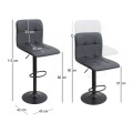 Carmelo Megapap bar stool with adjustable height made of pu leather in black color 45x42x90/113cm.