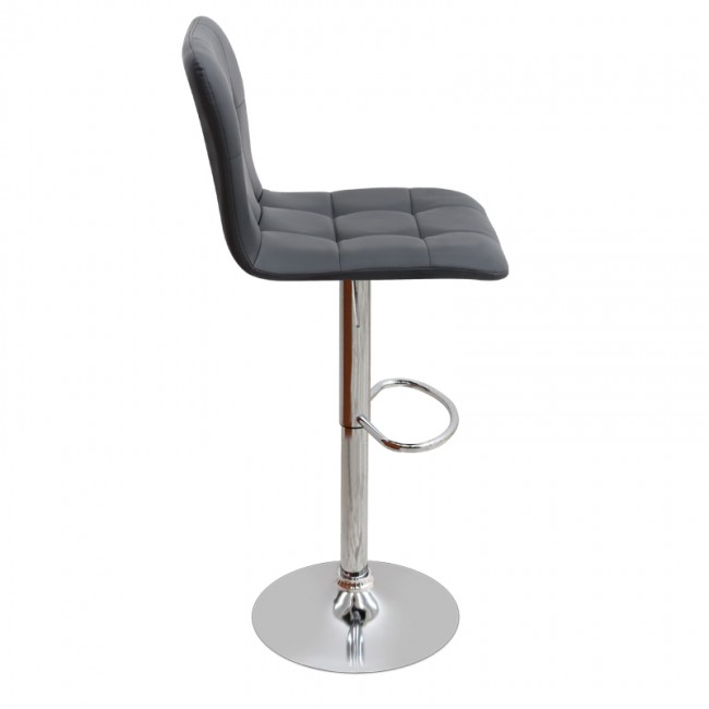 Σκαμπό μπαρ Carmelo Megapap με ρυθμιζόμενο ύψος PU μαύρο - βάση χρωμίου 45x42x90/113εκ.