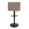Σκαμπό μπαρ Carmelo Megapap με ρυθμιζόμενο ύψος βελούδο μπεζ - βάση μαύρο ματ 45x42x90/113εκ.