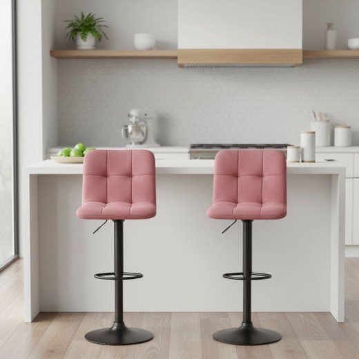 Σκαμπό μπαρ Carmelo Megapap με ρυθμιζόμενο ύψος βελούδο σάπιο μήλο - βάση μαύρο ματ 45x42x90/113εκ. Σκαμπό μπαρ Carmelo Megapap με ρυθμιζόμενο ύψος βελούδο σάπιο μήλο - βάση μαύρο ματ 45x42x90/113εκ.