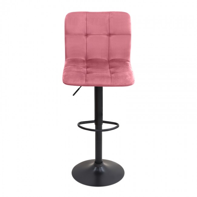 Σκαμπό μπαρ Carmelo Megapap με ρυθμιζόμενο ύψος βελούδο σάπιο μήλο - βάση μαύρο ματ 45x42x90/113εκ.