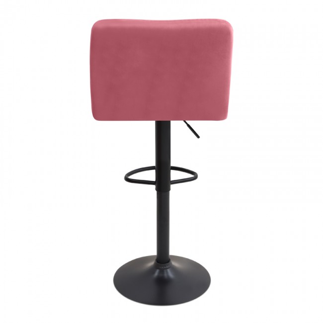 Σκαμπό μπαρ Carmelo Megapap με ρυθμιζόμενο ύψος βελούδο σάπιο μήλο - βάση μαύρο ματ 45x42x90/113εκ.