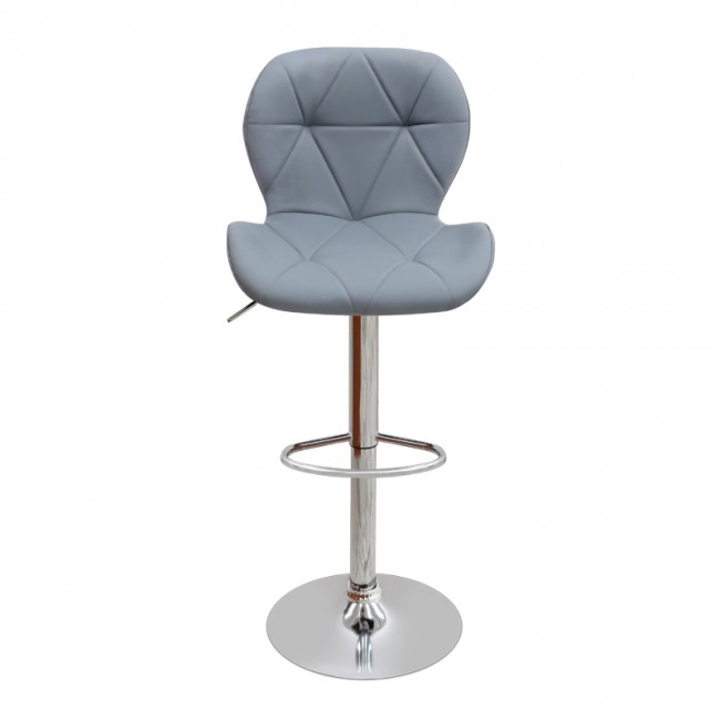 Σκαμπό μπαρ Dolores Megapap με ρυθμιζόμενο ύψος PU γκρι - βάση χρωμίου 45,5x38x89/109εκ.