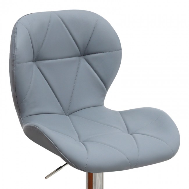 Σκαμπό μπαρ Dolores Megapap με ρυθμιζόμενο ύψος PU γκρι - βάση χρωμίου 45,5x38x89/109εκ.