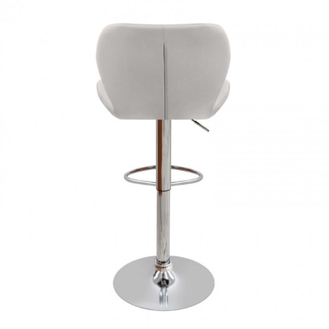 Σκαμπό μπαρ Dolores Megapap με ρυθμιζόμενο ύψος PU λευκό - βάση χρωμίου 45,5x38x89/109εκ.