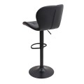 Dolores Megapap bar stool with adjustable height made of pu leather in black color 45.5x38x89/109cm.