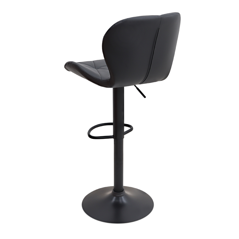 Dolores Megapap bar stool with adjustable height made of pu leather in black color 45.5x38x89/109cm.
