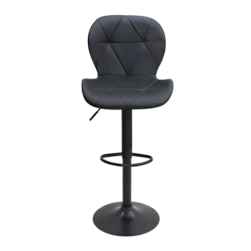 Dolores Megapap bar stool with adjustable height made of pu leather in black color 45.5x38x89/109cm.