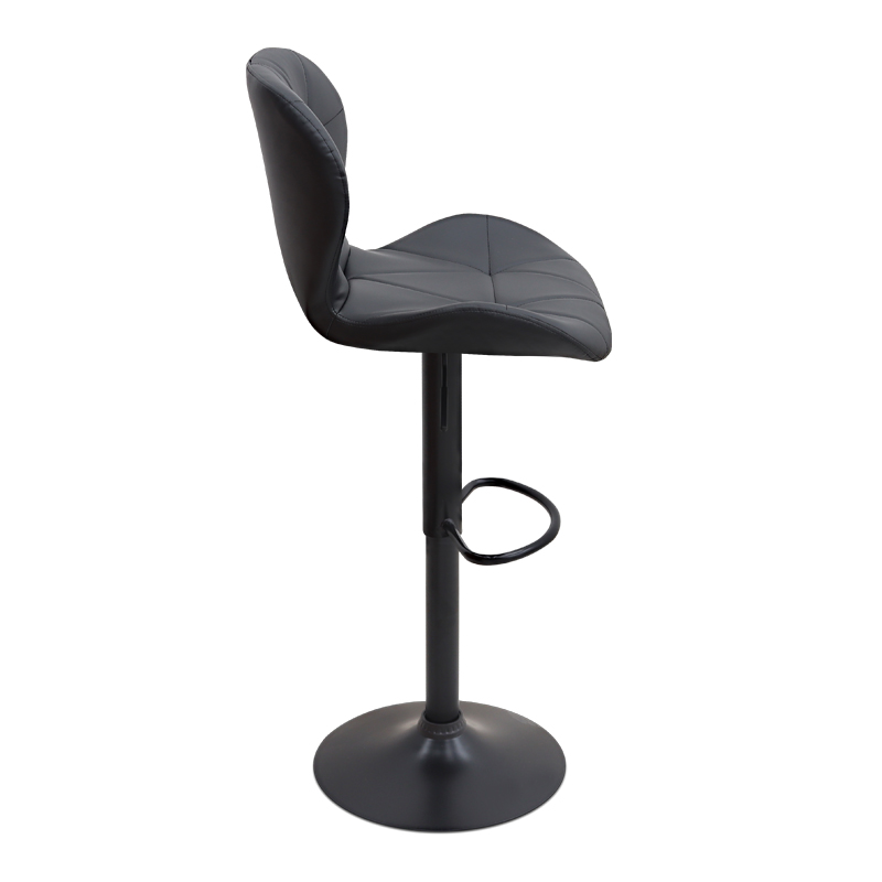 Dolores Megapap bar stool with adjustable height made of pu leather in black color 45.5x38x89/109cm.