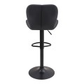 Dolores Megapap bar stool with adjustable height made of pu leather in black color 45.5x38x89/109cm.