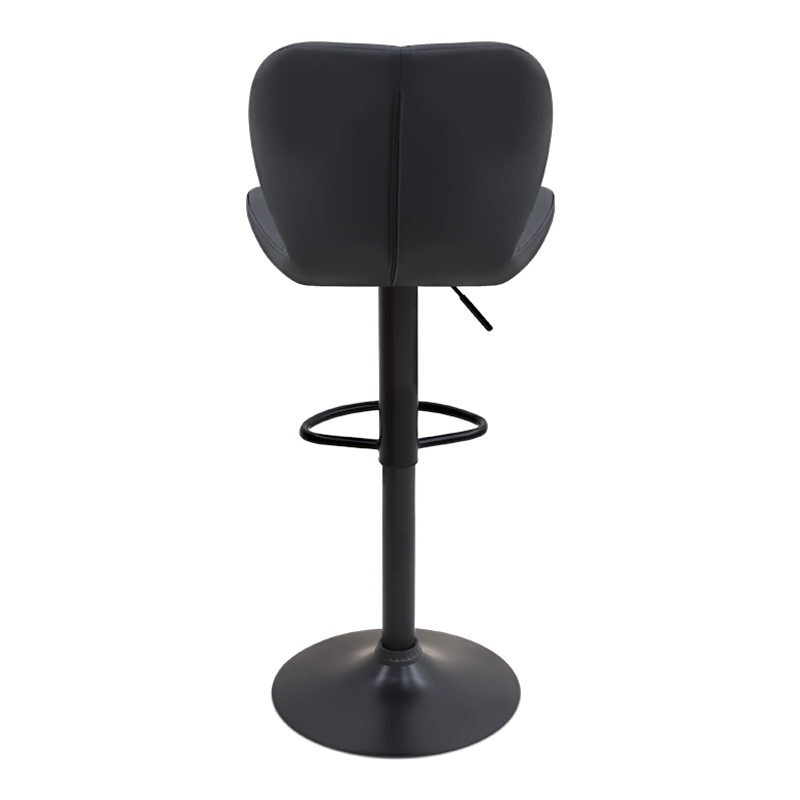 Dolores Megapap bar stool with adjustable height made of pu leather in black color 45.5x38x89/109cm.