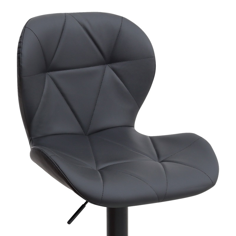 Dolores Megapap bar stool with adjustable height made of pu leather in black color 45.5x38x89/109cm.
