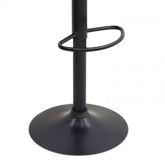 Σκαμπό μπαρ Dolores Megapap με ρυθμιζόμενο ύψος PU μαύρο - βάση μαύρο ματ 45,5x38x89/109εκ.