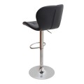 Dolores Megapap bar stool with adjustable height made of pu leather in black color 45.5x38x89/109cm.