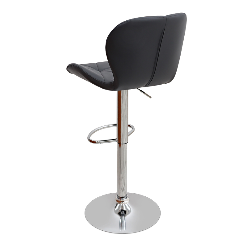 Dolores Megapap bar stool with adjustable height made of pu leather in black color 45.5x38x89/109cm.