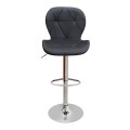Dolores Megapap bar stool with adjustable height made of pu leather in black color 45.5x38x89/109cm.