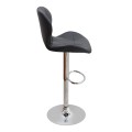 Dolores Megapap bar stool with adjustable height made of pu leather in black color 45.5x38x89/109cm.