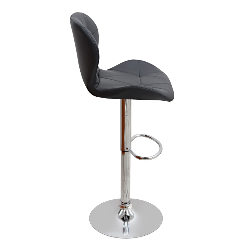 Dolores Megapap bar stool with adjustable height made of pu leather in black color 45.5x38x89/109cm.