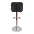 Dolores Megapap bar stool with adjustable height made of pu leather in black color 45.5x38x89/109cm.
