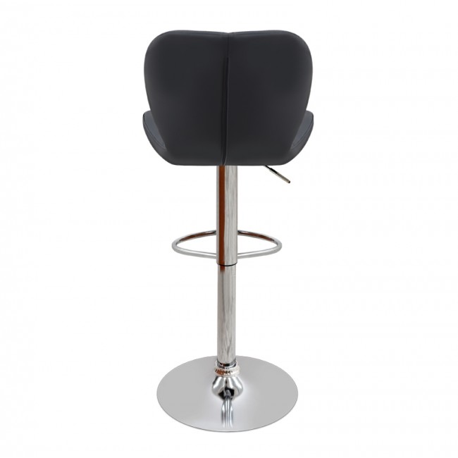 Σκαμπό μπαρ Dolores Megapap με ρυθμιζόμενο ύψος PU μαύρο - βάση χρωμίου 45,5x38x89/109εκ.