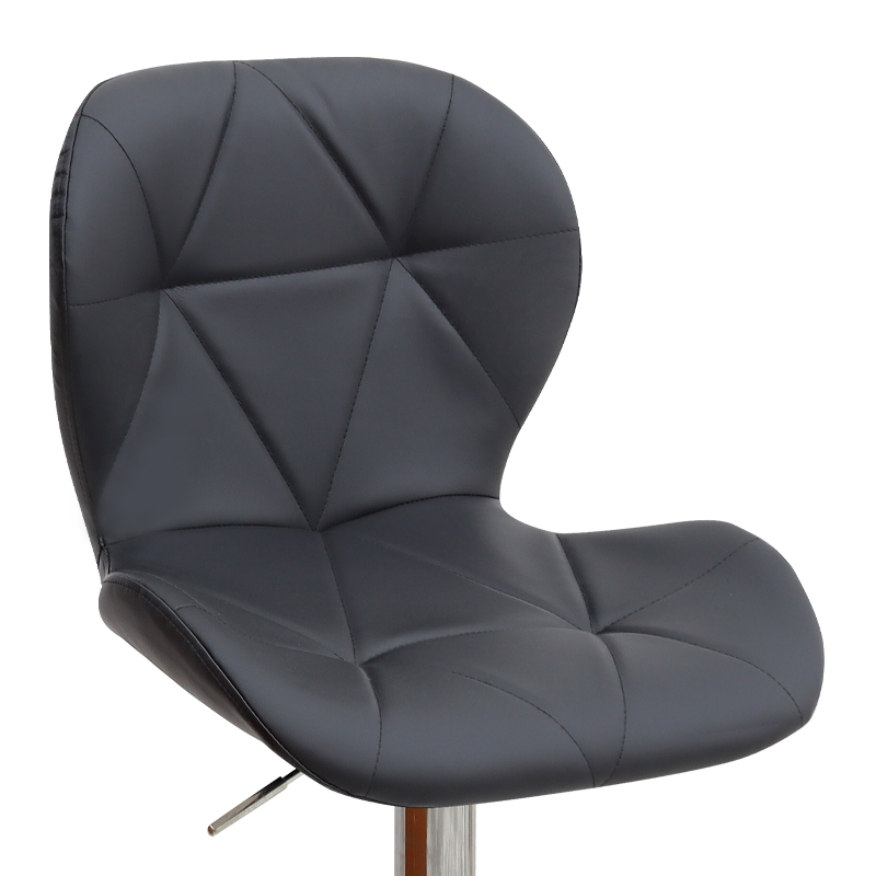 Dolores Megapap bar stool with adjustable height made of pu leather in black color 45.5x38x89/109cm.
